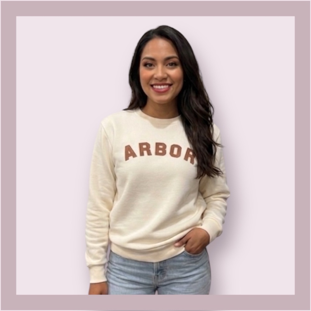 Arbor Cream Logo Crewneck Sweatshirt